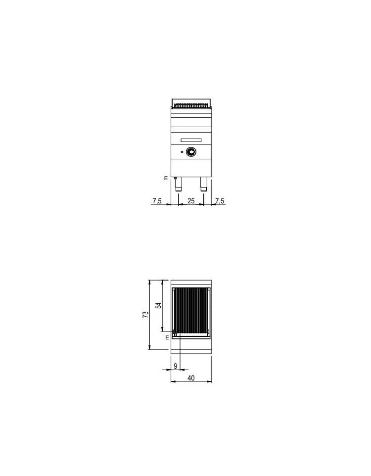 Griglia elettrica professionale ad acqua su mobile chiuso cm 40x73x87h 