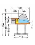 Vetrina refrigerata da appoggio con vetro curvo Doppio evaporatore, mm 1006x939x530h