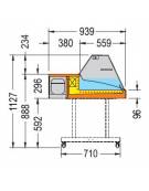 Vetrina refrigerata da appoggio Doppio evaporatore - vetro dritto mm 756x790x810h