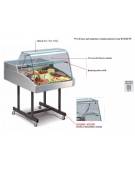 Vetrina espositiva refrigerata con vetro curvo +2 / +4°C - Luce interna a Led - mm 1506x939x530h