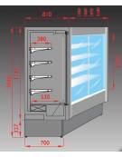 Murale refrigerato con porte scorrevoli cm 158x81x204h