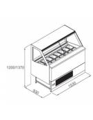 Vetrina gelati ventilata professionale orizzontale vetri curvi - Lunghezza cm 100 - Motore interno