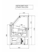 Vetrina gelati ventilata professionale orizzontale vetri curvi - Lunghezza cm 100 - Motore interno