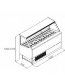 Vetrina gelati ventilata professionale orizzontale vetri curvi - Lunghezza cm 100 - Motore interno