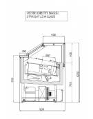 Vetrina gelati ventilata professionale orizzontale vetri curvi - Lunghezza cm 100 - Motore interno