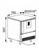 Abbattitore di temperatura 16 teglie GN 1/1 oppure EN 60x40 - Potenza W 6.010 - PANNELLO COMANDI TOUCH SCREEN - TRIFASE - MOTORE