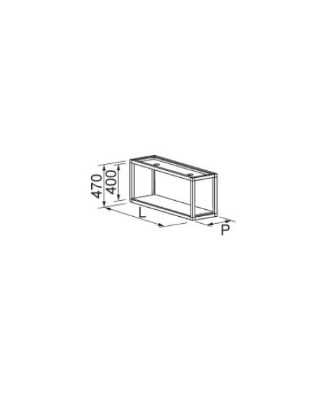 Mensola per retrobanco bar ad un ripiano in alluminio brillantato lucido - cm 100x20x47h