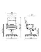 Poltrona direzionale con braccioli e base in legno - movimento oscillante cm 68x74x109/118h