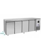 Tavolo Refrigerato ventilato in acciaio Inox - 4 porte - 560 Lt. - temp. -22° -18°C - teglie GN 1/1 - mm 2230×700×850h