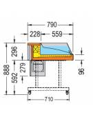 Vetrina refrigerata da appoggio doppio evaporatore - Self Service mm 1506x939x296h