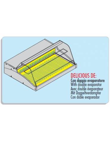 Vetrina refrigerata da appoggio doppio evaporatore - Self Service mm 1256x939x296h