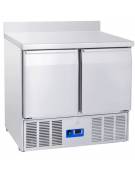 Tavolo refrigerato inox AISI 304, con 2 sportelli GN - temperatura 0/+8°C. - cm 90x70x88,2h