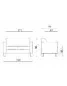 poltrona attesa 1 posto con struttura portante in multistrato cm 87x75x64h