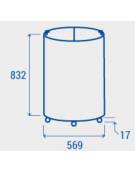 Frigo tondo a pozzetto per bevande  in lamiera di colore bianco - capacità 55 Lt - temp. +2°+8°C - diam. 442 mm x 865 mm (H)