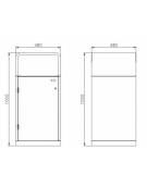 Cestone per la raccolta differenziata a 4 settori in acciaio zincato e verniciato - cm 96x96x100h