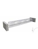 Portabici 5 posti con rastrelliera in acciaio inox e fianchi in cemento - cm 233x73x41,8h