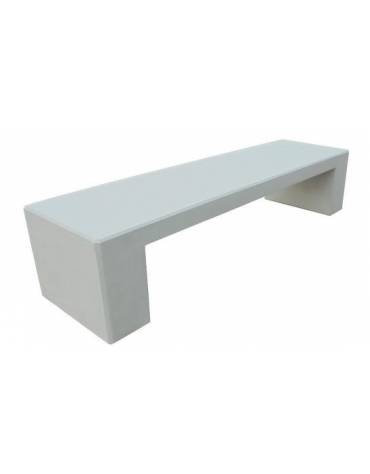 Panchina piana monoblocco in calcestruzzo armato con acciaio zigrinato e zincato - cm 220x60x48h