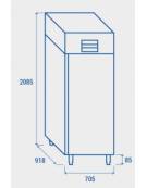 Armadio frigorifero in acciaio inox - refrigerazione ventilata - temperatura -18°-22 C - cm 70,5x90x208.5.h