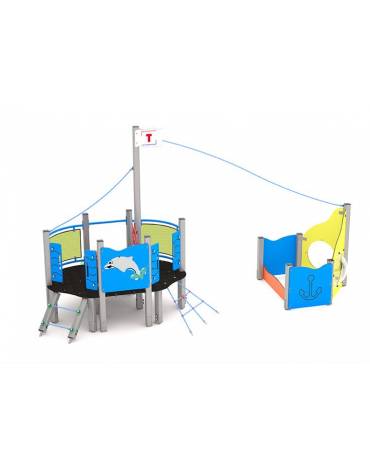 Gioco veliero mini per parco giochi , struttura in alluminio - cm 236x264x243h