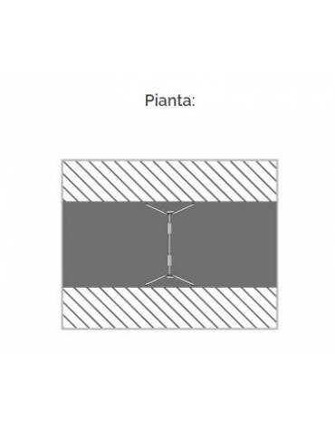 Altalena "zero legno" 2 posti, in alluminio e trave acciaio - sedili piano / gabbia - da interrare o filo pavimento - cm 175x290