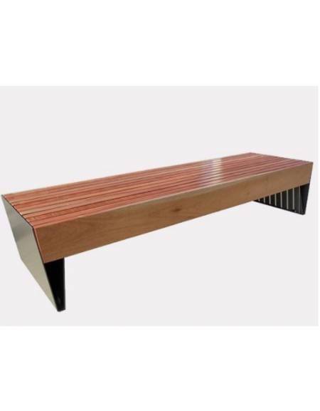 Panchina piana dal design elegante, con legno di pino, finitura zincata verniciata - cm 230x67,5x45h