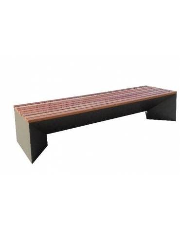 Panchina piana con doghe in legno di pino con finitura zincata verniciata - cm 230x67,5x47h