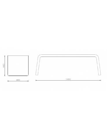 Panchina senza schienale a 1 posto, interamente realizzata in acciaio zincato e verniciato - cm 149x48x46h