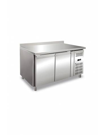 frigorifero sotto banco in acciaio inox a 2 porte - capacità 370 Lt - temperatura: -2°C/+8°C - mm 1500×700×800h