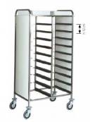 Carrello portavassoi inox con pannelli laterali perfex bianco  - portata 20 vassoi  GN cm 74x62x175h