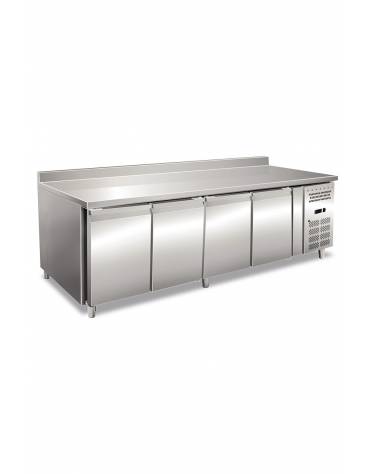 Tavolo refrigerato con alzatina 4 Porte cm. 223x70x85h