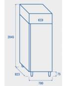 Armadio refrigerato GN 2/1 in acciaio inox AISi 304, refrigerazione ventilata, temperatura - 18/-22°C - mm 550x685x1435h