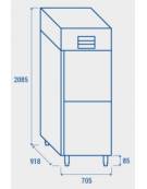 Armadio refrigerato GN 2/1 in acciaio inox AISi 304, refrigerazione ventilata, temperatura - 18/-22°C - cm 70x82x205h