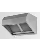 Cappa snack a parete inox ecologica con motore cm 220x78x15/40h