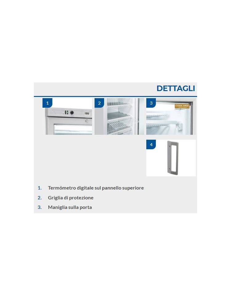 Congelatore verticale statico Porta a vetri cm 64x67,4x205,6h -  Refrigerazione professionale - Congelatori vertical