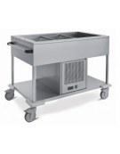 Carrello refrigerato in acciaio inox GN 2x1/1 cm 87x75x88h