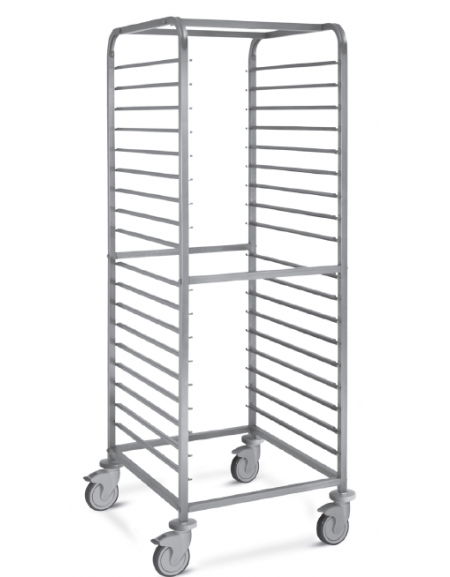 Carrello portateglie inox - traversi imbullonati - Portata 18 teglie 2/1 GN cm 65x73x180h