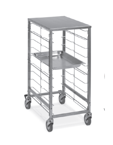 Carrello portateglie guide in filo-traversi imbullonati - Portata 9 teglie 1/1 GN cm 42x59x87h