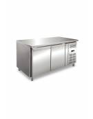 Tavolo refrigerato per pasticceria inox AISI 304 ventilato  - 2 porte - capacità 390 Lt. - temp. -2° +8°C - mm1510x800x860h