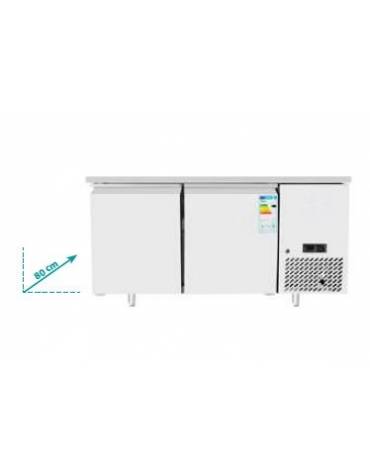 Tavolo refrigerato in acciaio inox 2 porte - temp. -2° +8°C - - mm 1510×800×840h