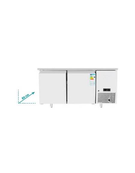 Tavolo refrigerato in acciaio inox 2 porte - temp. -2° +8°C - - mm 1510×800×840h