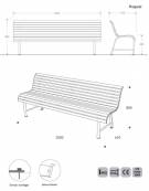 Panchina California cm 60x210x74h