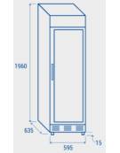 Espositore vetrina bevande verticale Lt. 390 con cassonetto luminoso - cm 59x65x200h