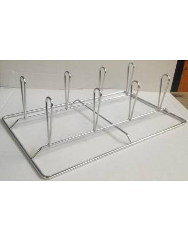 GRIGLIA PORTA POLLI 8 POSIZIONI ACCIAIO INOX GN 1/1 CM 53X32