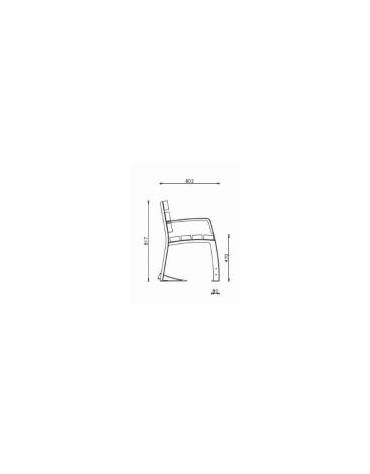 Panchina 1 posto  con schienale, con seduta in legno di pregio e struttura in acciaio zincata - cm 71x60,2x81,7h