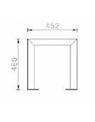 Panchina singola senza schienale, struttura in acciaio e seduta con doghe in legno di pregio - cm 60x45,2x46h