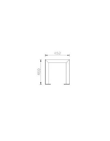 Panchina singola senza schienale, struttura in acciaio e seduta con doghe in legno di pino - cm 60x45,2x46h