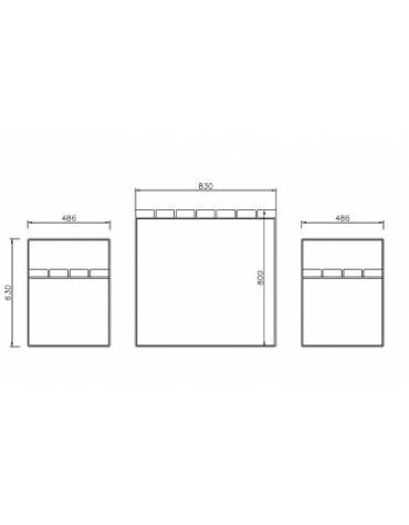 Set composto da tavolo + 2 panchine con schienale, struttura piatta in acciaio, con legno di pino - Lunghezza 180