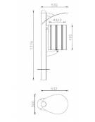 Cestino portarifiuti a forma cilindrica con doghe in legno di pregio e coperchio, da inghisare - cm 39x53,2x117,5h