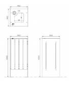 Cestone per la raccolta differenziata a 3 settori in acciaio con doghe in legno di pregio - cm 135x45x100h