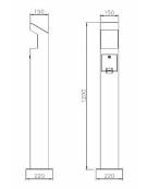 Spegnisigarette di grande capacità realizzato in acciaio zincato e verniciato - da tassellare - cm 15x15x120h